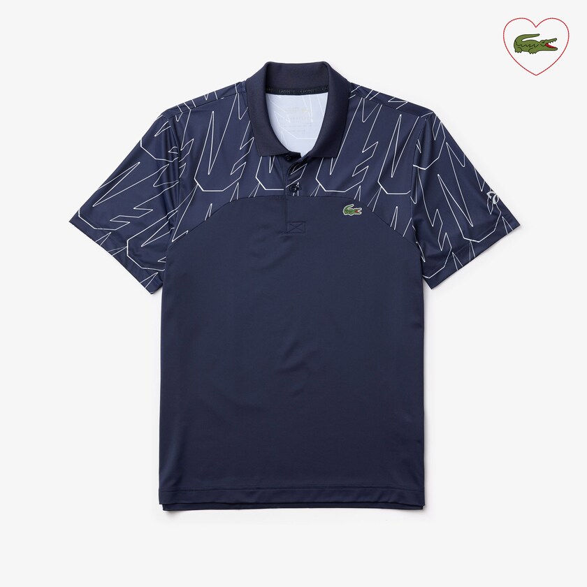 Camisas Azul Marinho Azuis Branco Masculino Lacoste SPORT Novak Djokovic Breathable Ultra-Light Polo LU6-36553B4