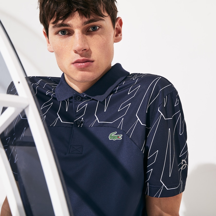 Camisas Azul Marinho Azuis Branco Masculino Lacoste SPORT Novak Djokovic Breathable Ultra-Light Polo LU6-36553B4