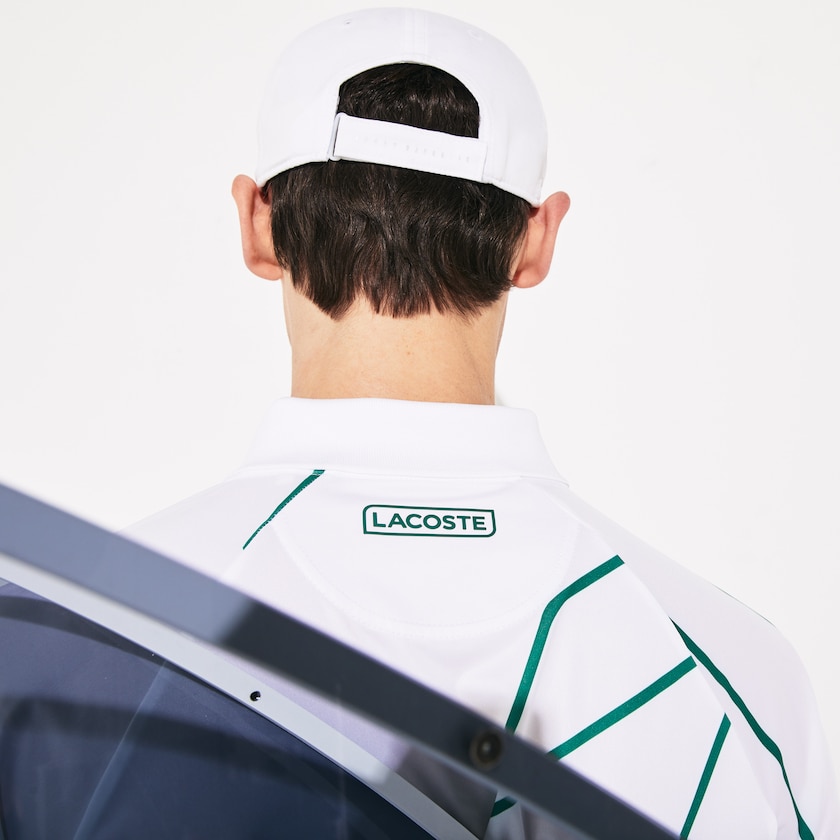 Camisas Branco Verdes Masculino Lacoste SPORT Novak Djokovic Printed Breathable Polo MW7-48414K6
