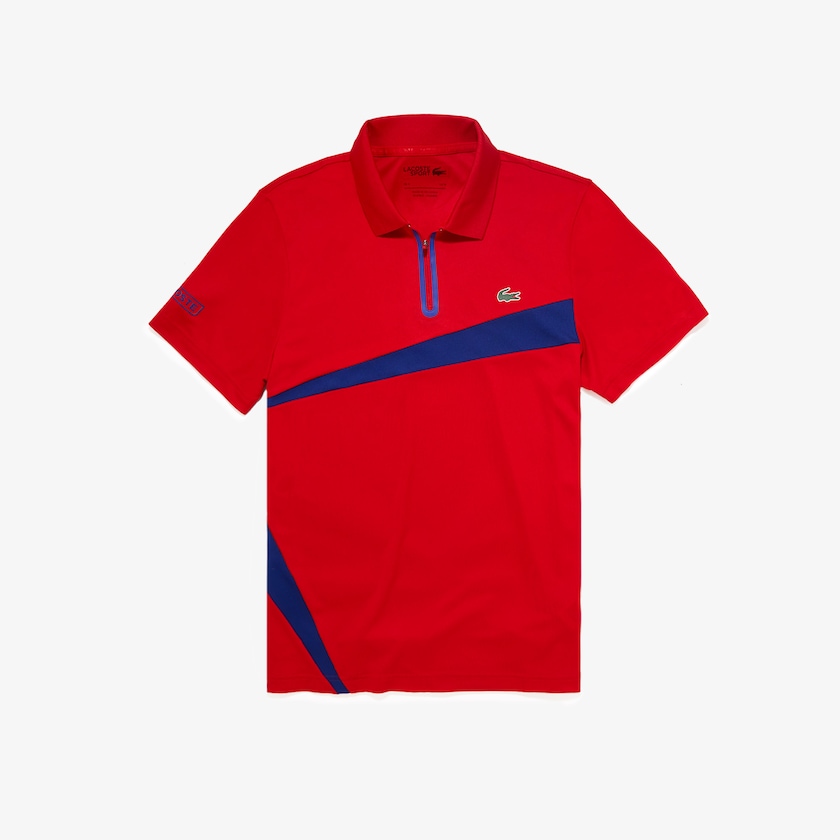 Camisas Vermelhas Azuis Masculino Lacoste SPORT Paneled Breathable Piqué Tennis Polo GC8-75167X1