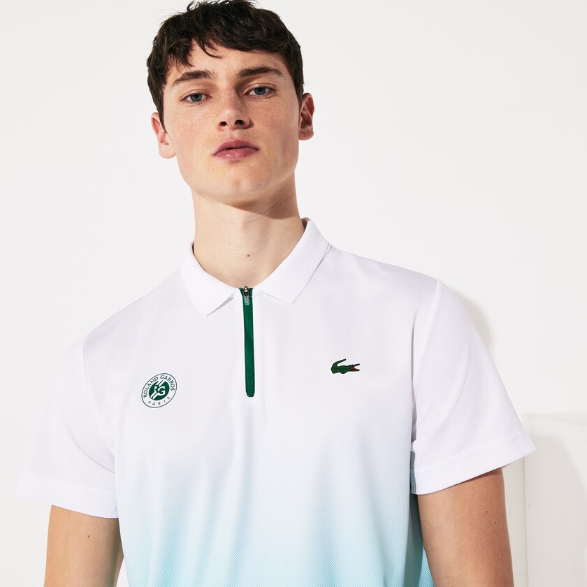 Camisas Branco Turquesa Verdes Masculino Lacoste SPORT Roland Garros Zip-Front Performance Polo UZ9-74947F0