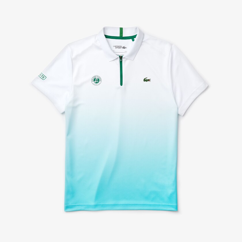 Camisas Branco Turquesa Verdes Masculino Lacoste SPORT Roland Garros Zip-Front Performance Polo UZ9-74947F0