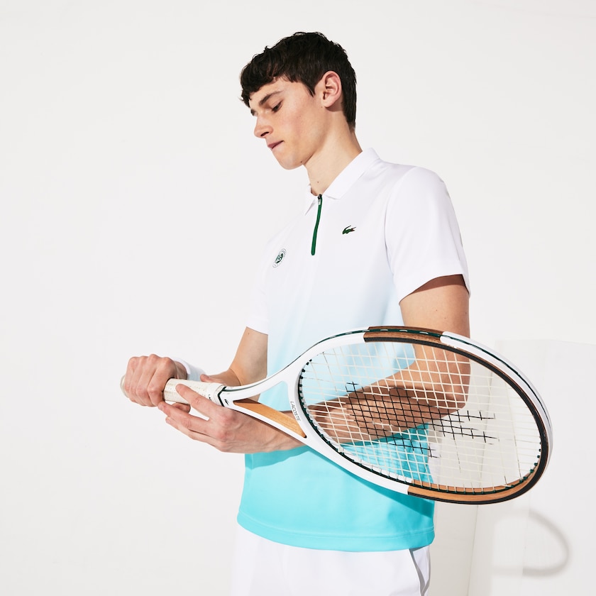 Camisas Branco Turquesa Verdes Masculino Lacoste SPORT Roland Garros Zip-Front Performance Polo UZ9-74947F0