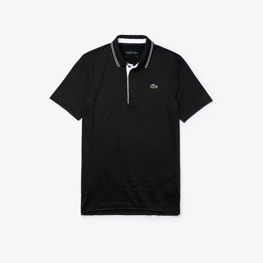 Camisas Pretas Branco Masculino Lacoste SPORT Signature Breathable Golf Polo CL5-19761E3