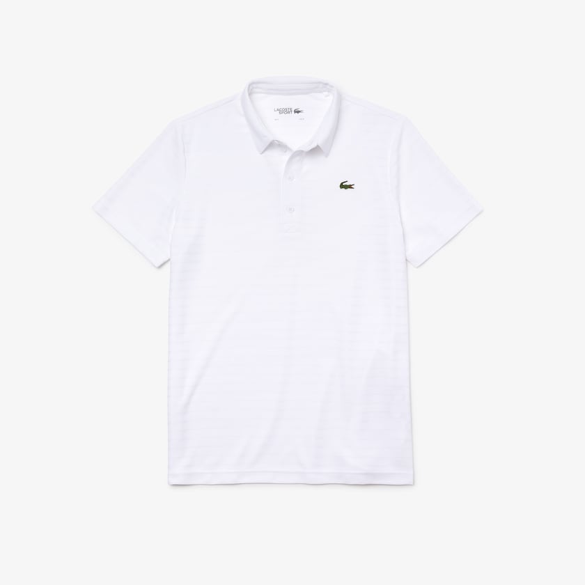 Camisas Branco Masculino Lacoste SPORT Textured Breathable Golf Polo OB1-24262U4