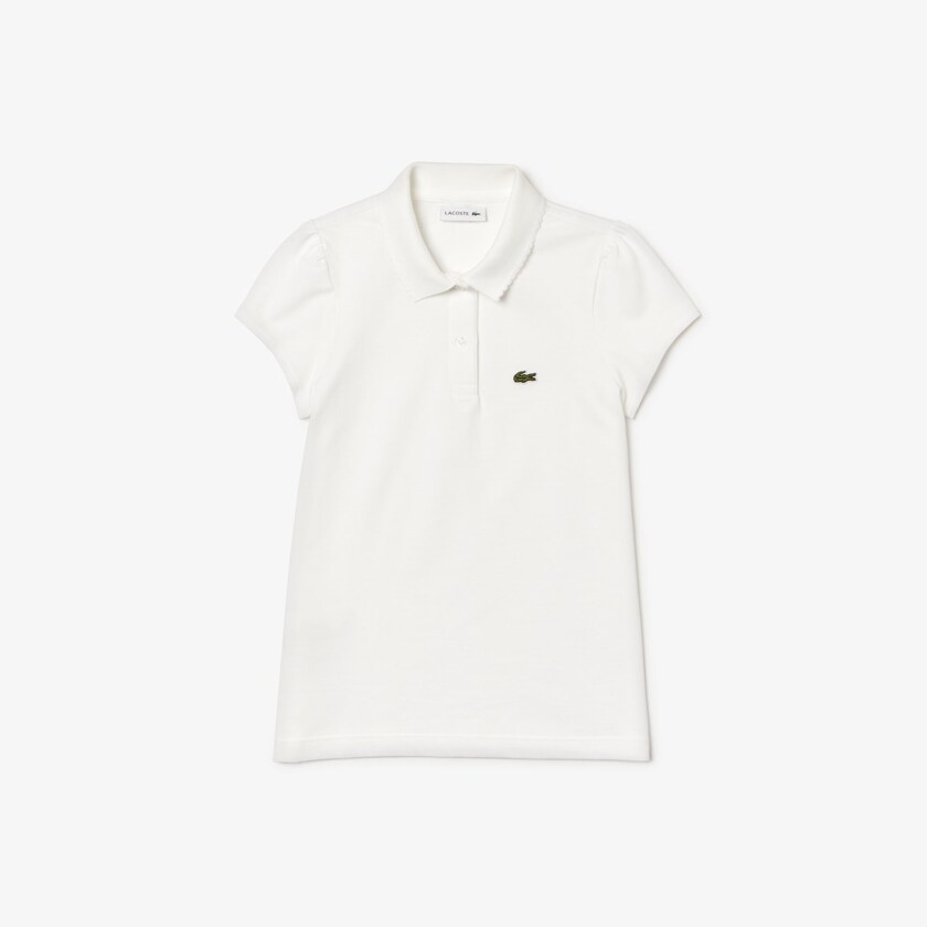 Camisas Branco Criança Lacoste Scalloped Collar Mini Piqué Polo NR3-20462E4