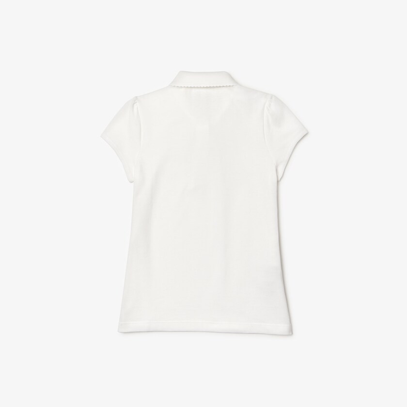 Camisas Branco Criança Lacoste Scalloped Collar Mini Piqué Polo NR3-20462E4