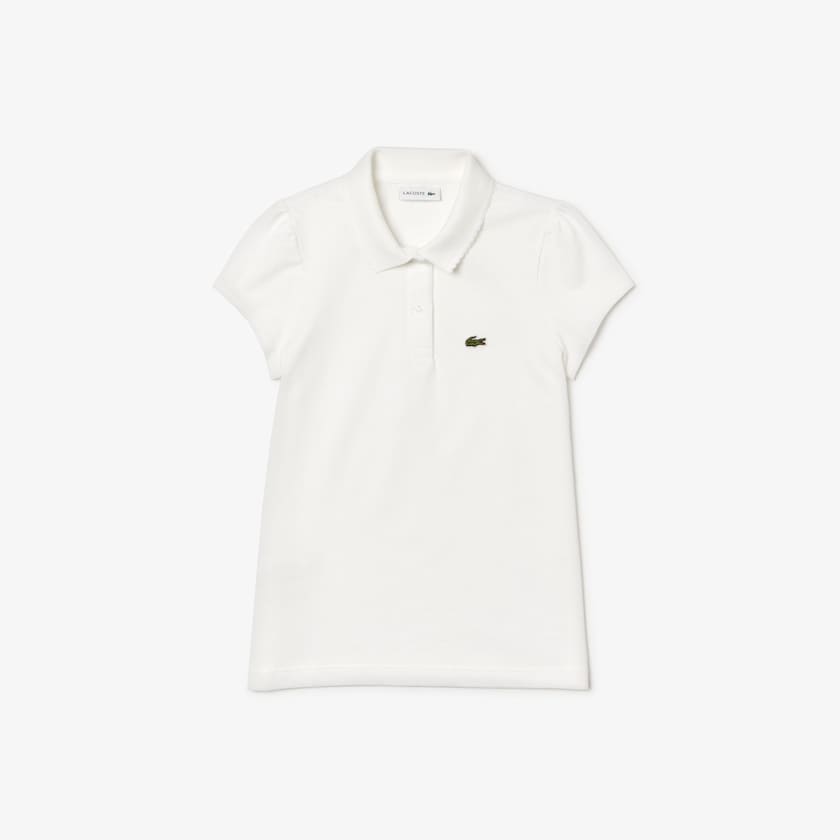 Camisas Branco Criança Lacoste Scalloped Collar Mini Piqué Polo NR3-20462E4