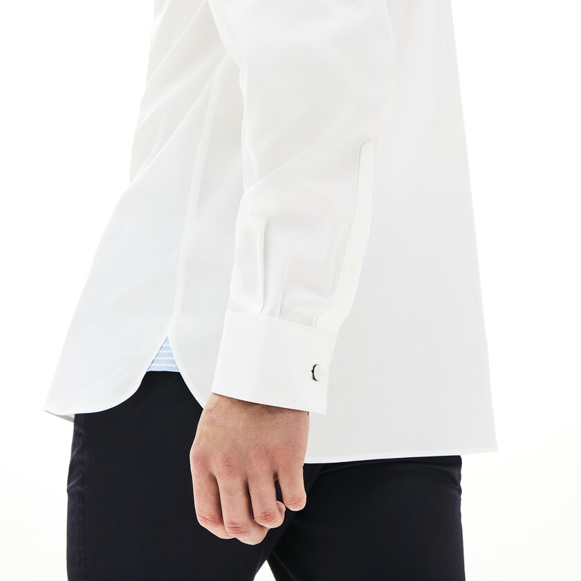 Camisas Branco Masculino Lacoste Slim Fit Stretch Cotton ZM4-34163R7