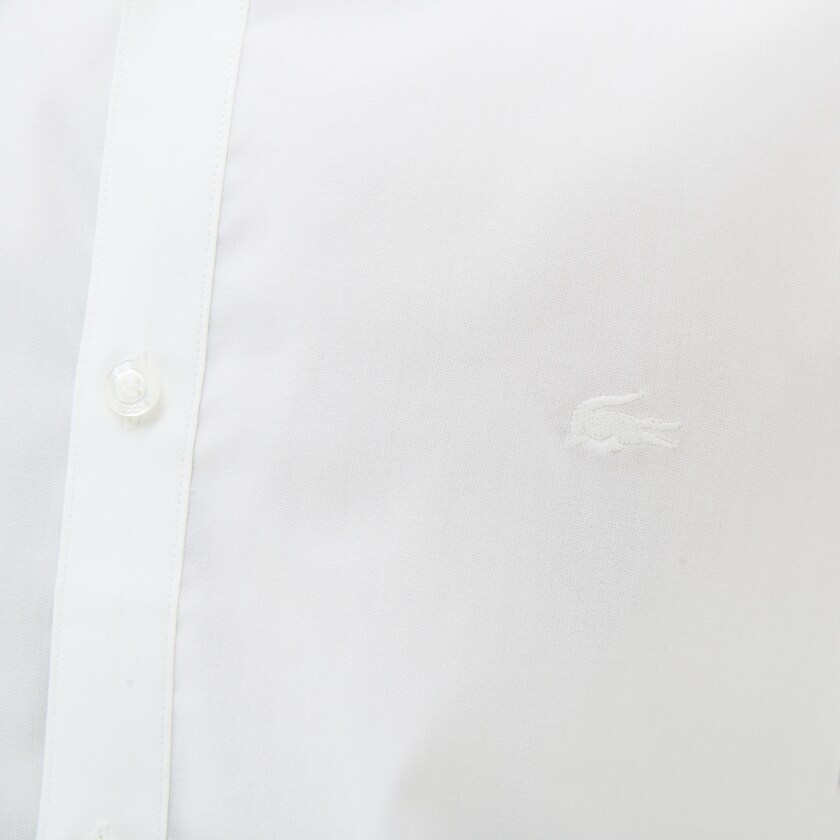 Camisas Branco Masculino Lacoste Slim Fit Stretch Cotton ZM4-34163R7