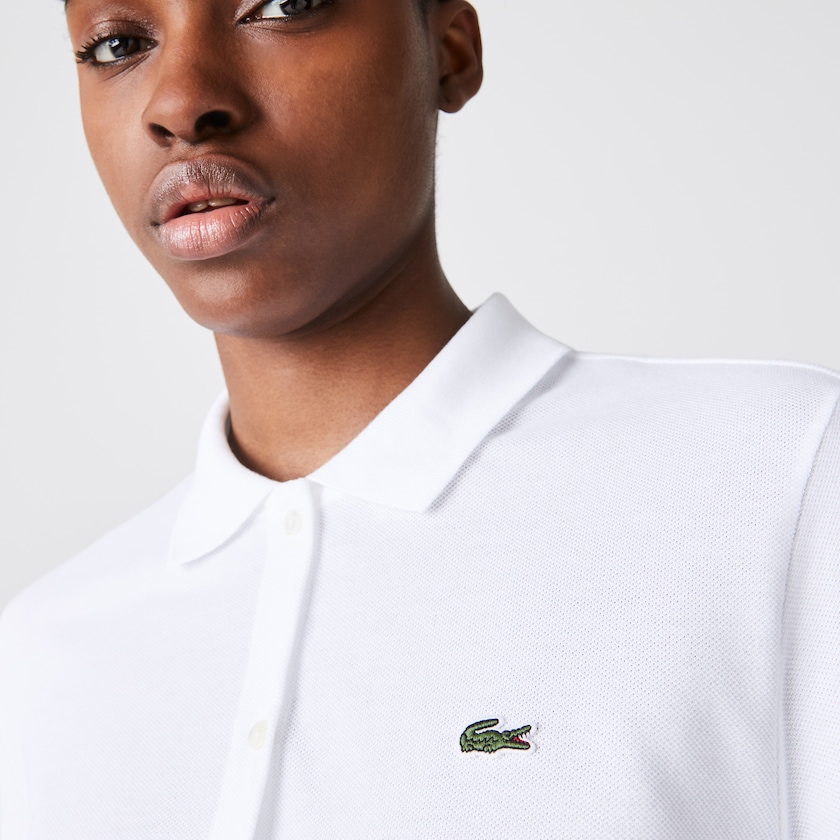 Camisas Branco Feminino Lacoste Soft Cotton Oxford Style Polo BF4-01210R9