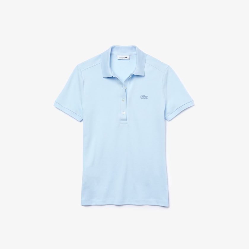 Camisas Luz Azuis Feminino Lacoste Stretch Cotton Piqué Polo NG8-77937Y6