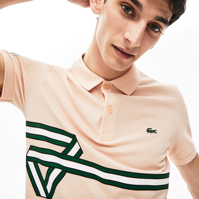 Camisas Luz Rosa Masculino Lacoste Stripe Print Polo ST5-26272P3