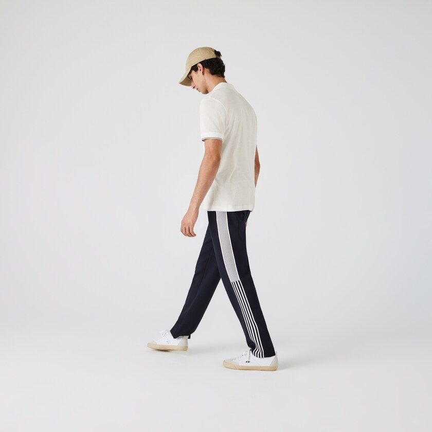 Camisas Branco Pretas Masculino Lacoste Tunisian Collar Linen And Cotton Regular Fit Polo KP7-56745M2