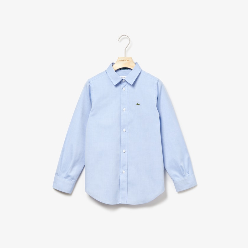 Camisas Luz Azuis Criança Lacoste shirt in Oxford cotton knit IC5-44504N2