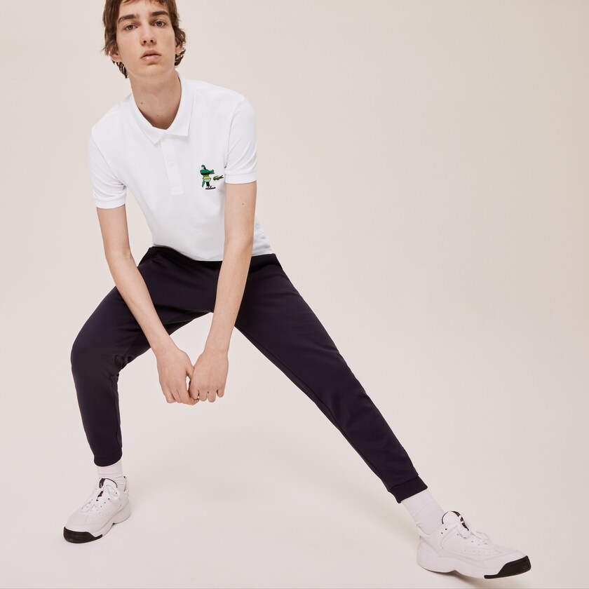 Camisas Branco Masculino Lacoste x Jeremyville Design Classic Fit Polo YF7-85128G5
