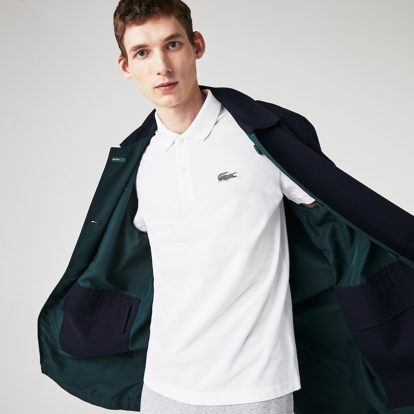 Camisas Branco Masculino Lacoste x National Geographic Regular Fit Organic Cotton Polo XR7-73037P7