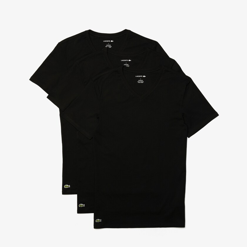 Camiseta Pretas Masculino Lacoste 3 Pack of Plains LG6-20932R3