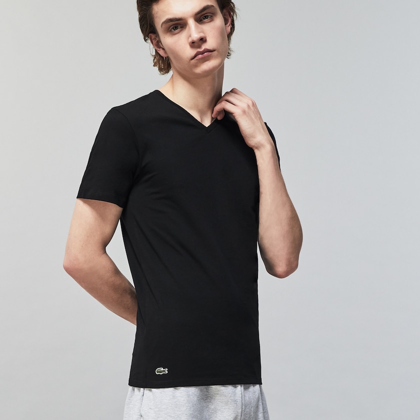 Camiseta Pretas Masculino Lacoste 3 Pack of Plains LG6-20932R3