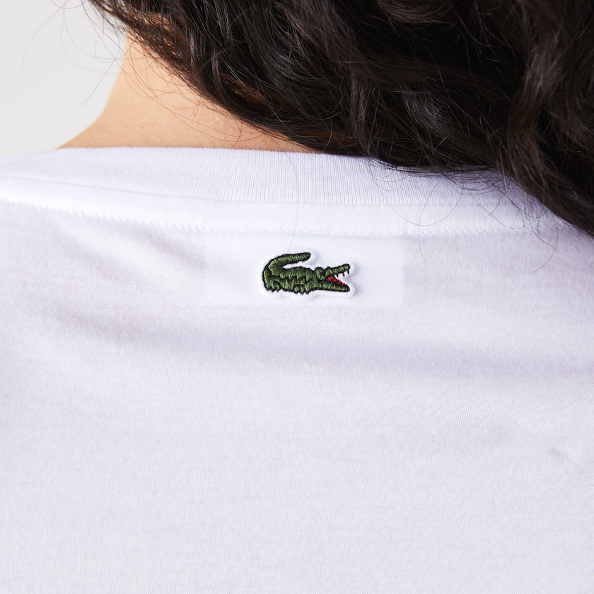 Camiseta Branco Feminino Lacoste Art-Print Cotton ZI1-06460N1