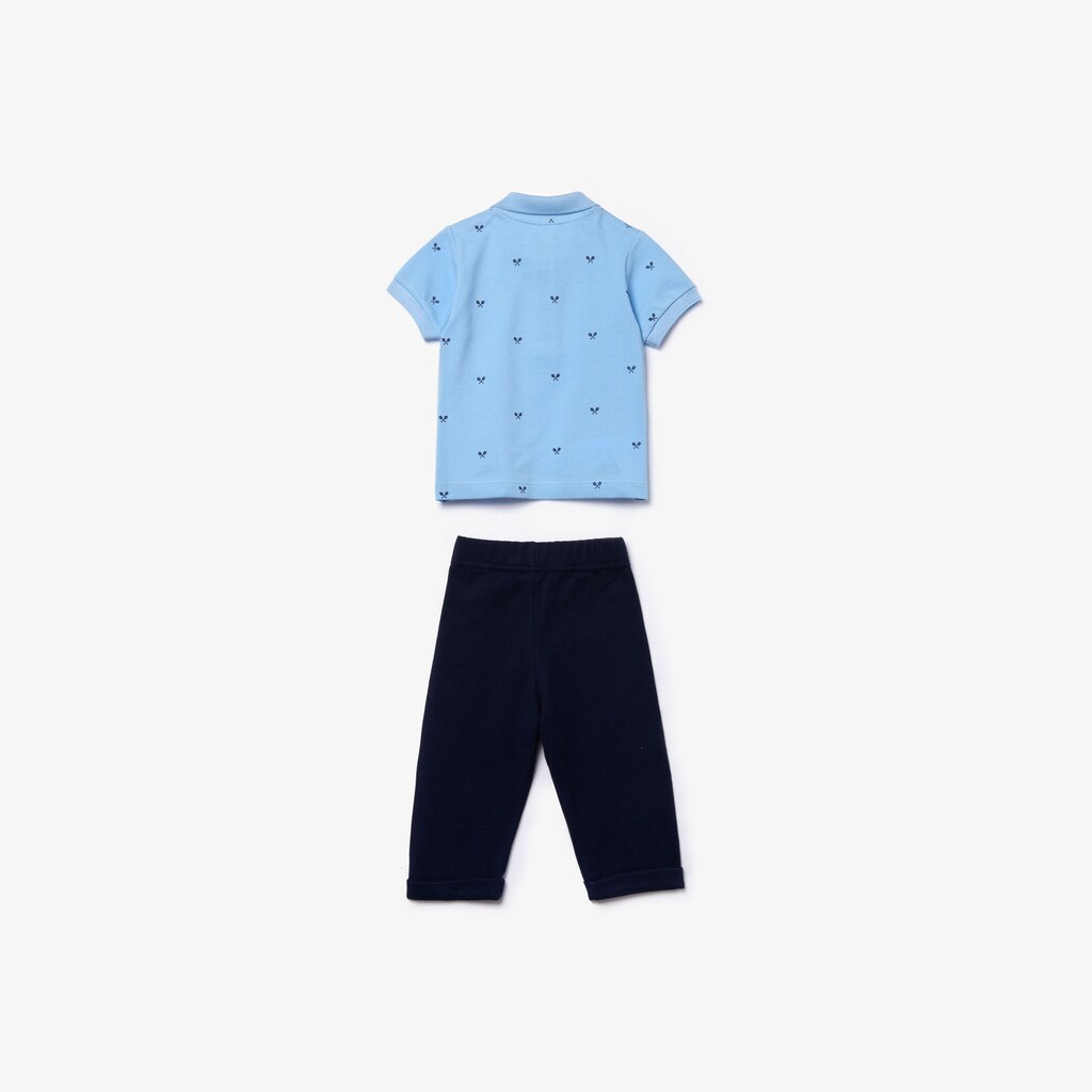Camiseta Luz Azuis Azul Marinho Azuis Criança Lacoste Baby Rattle And Cotton Piqué Pajama Box Set YA9-61346R7