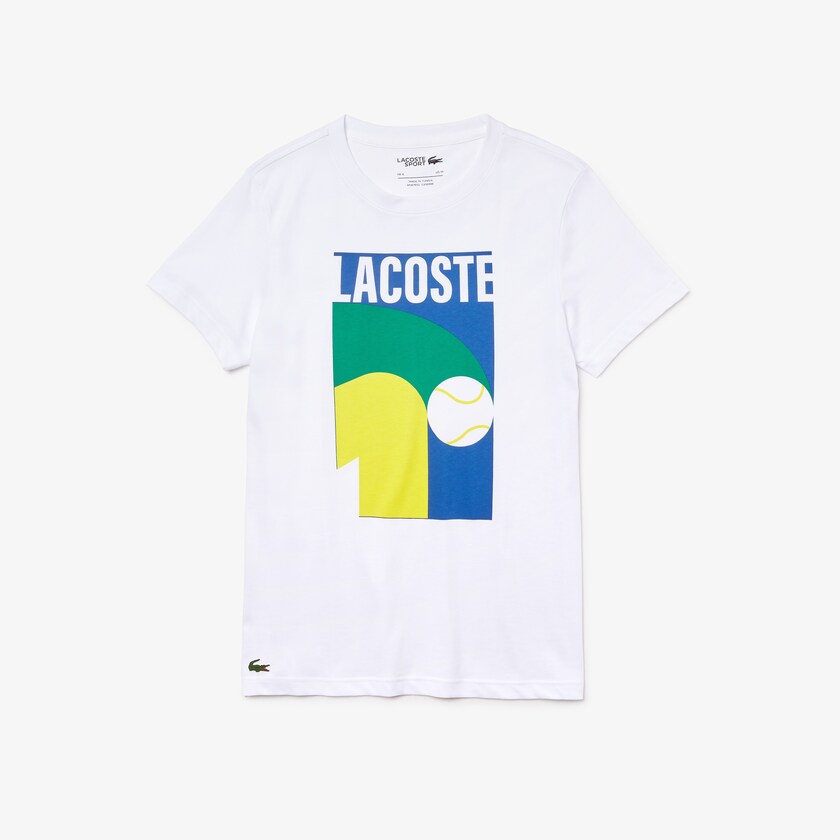 Camiseta Branco Masculino Lacoste Breathable Graphic Print JI2-91119L7