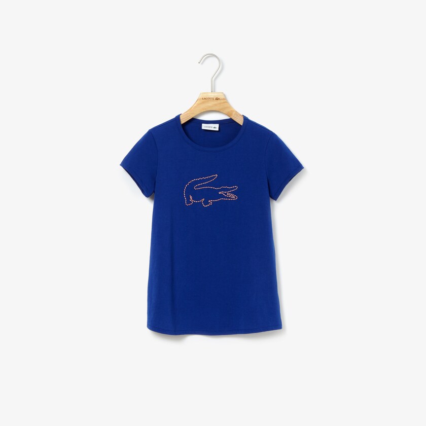 Camiseta Azul Marinho Azuis Criança Lacoste Crew Neck Jersey XY0-28922S3