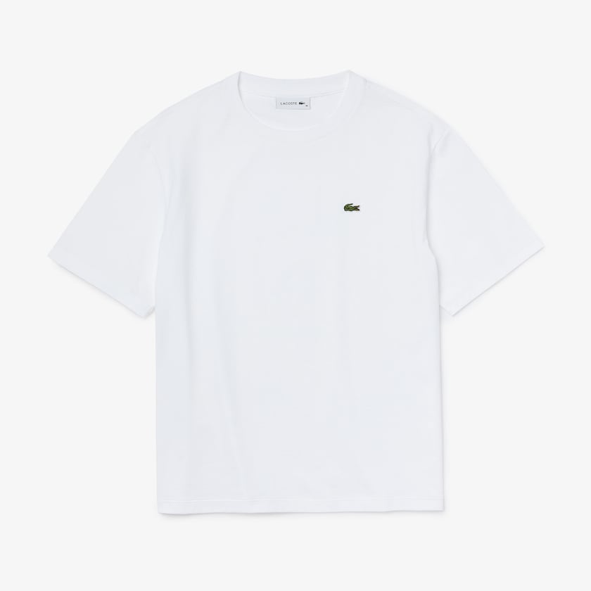 Camiseta Branco Feminino Lacoste Crew Neck Premium Cotton XV5-75547I9