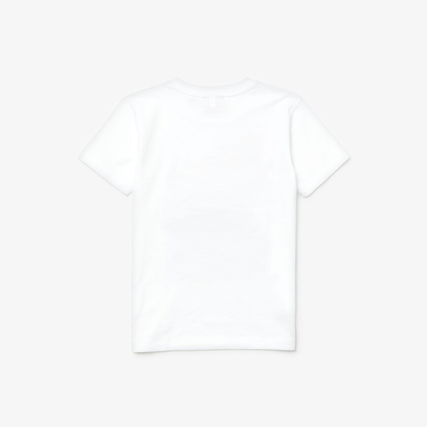 Camiseta Branco Criança Lacoste Crew Neck Print Cotton RO2-92479C7
