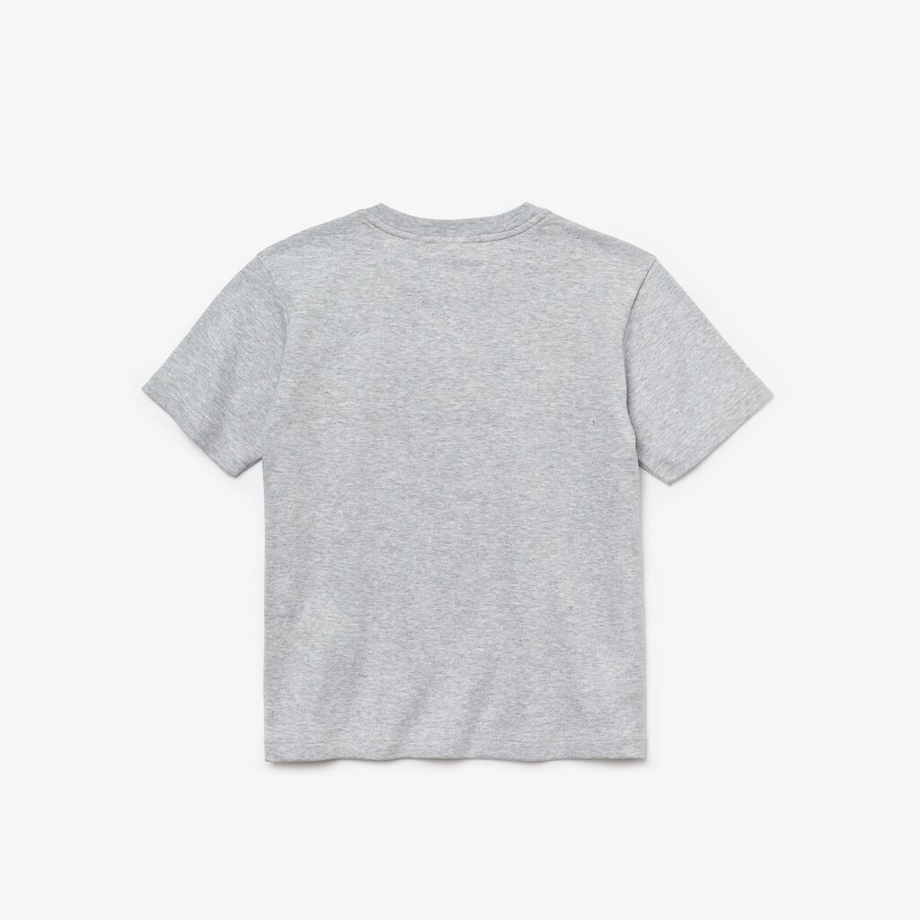 Camiseta Cinzentas Branco Azul Marinho Azuis Criança Lacoste Crew Neck Two-Tone Band Cotton UI5-46694H8