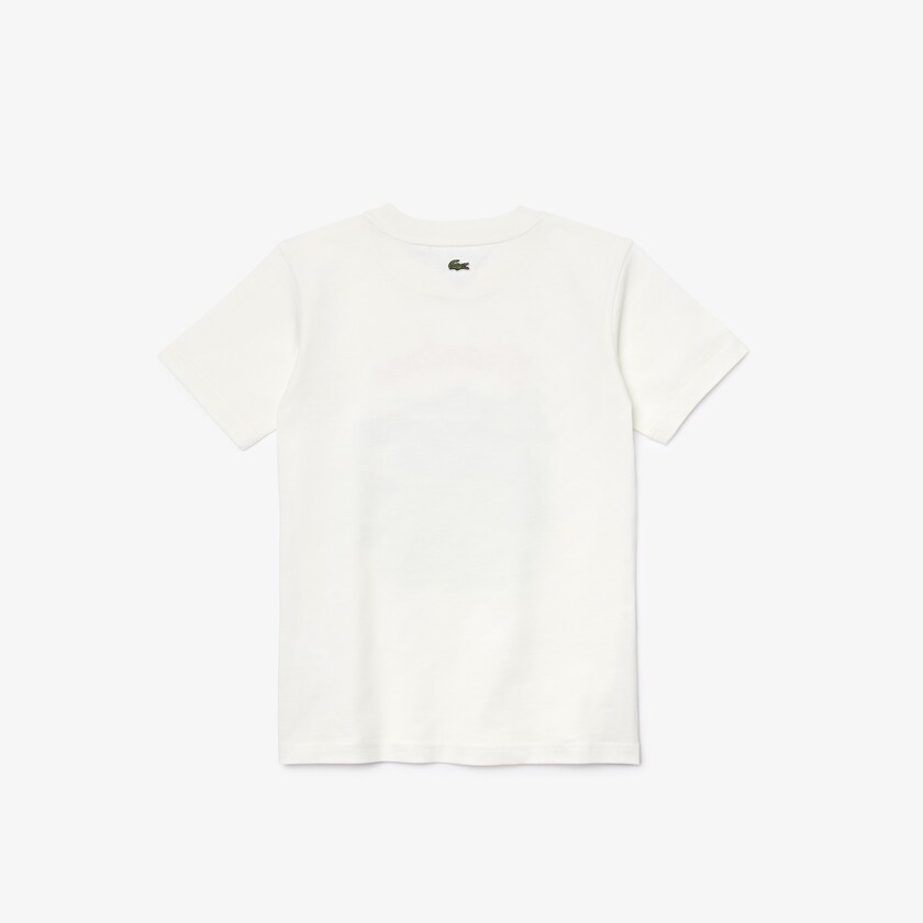 Camiseta Branco Criança Lacoste Crewneck Chantaco-Print Cotton XL8-42854T3