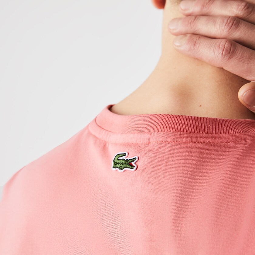 Camiseta Rosa Masculino Lacoste Crocodile-Embroidery Cotton WK7-75637M9