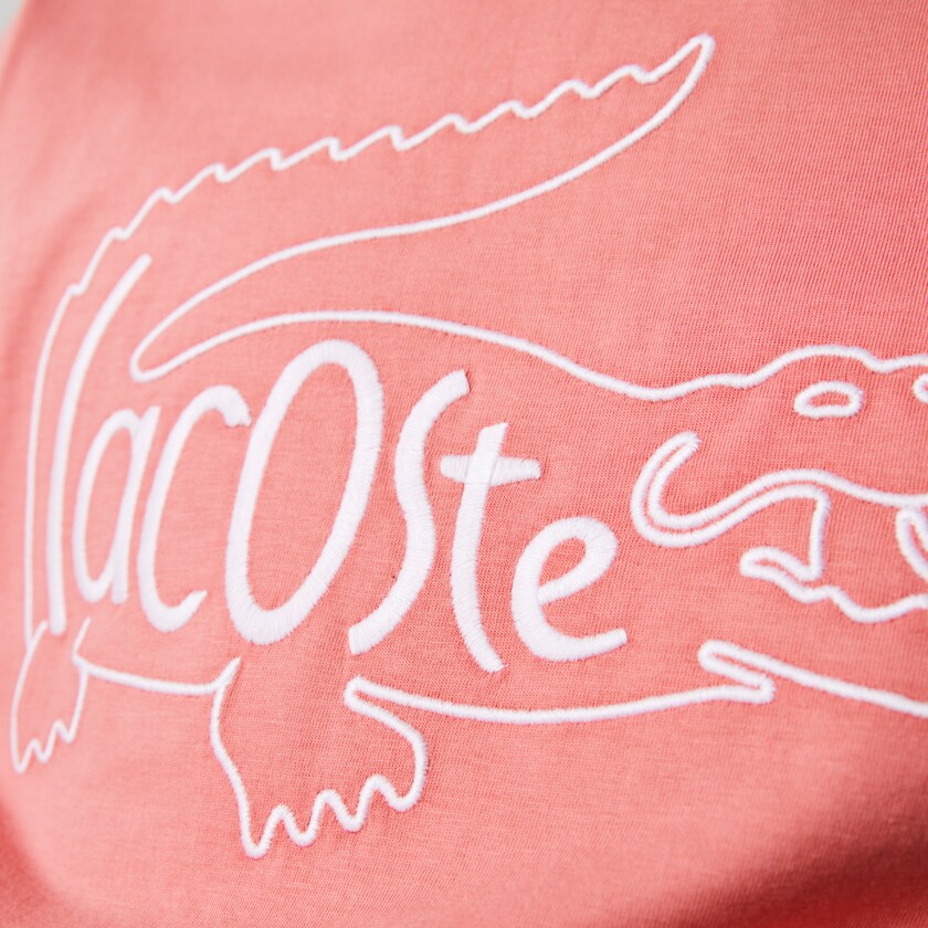 Camiseta Rosa Masculino Lacoste Crocodile-Embroidery Cotton WK7-75637M9