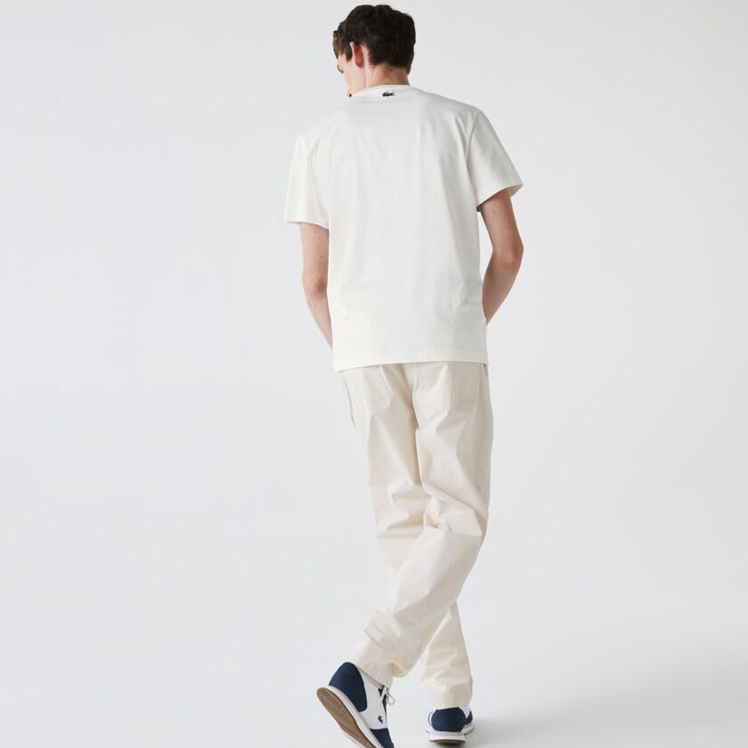 Camiseta Branco Masculino Lacoste Heritage Stripe Cotton HT8-31633Z6