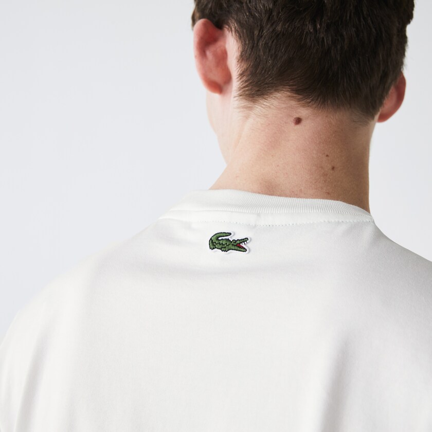 Camiseta Branco Masculino Lacoste Heritage Stripe Cotton HT8-31633Z6