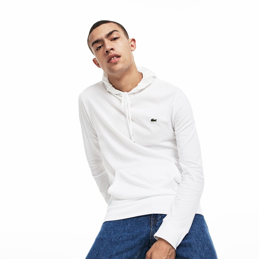 Camiseta Branco Masculino Lacoste Hooded Cotton EG4-71767A6