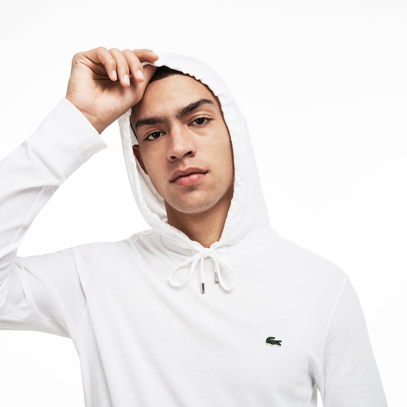 Camiseta Branco Masculino Lacoste Hooded Cotton EG4-71767A6
