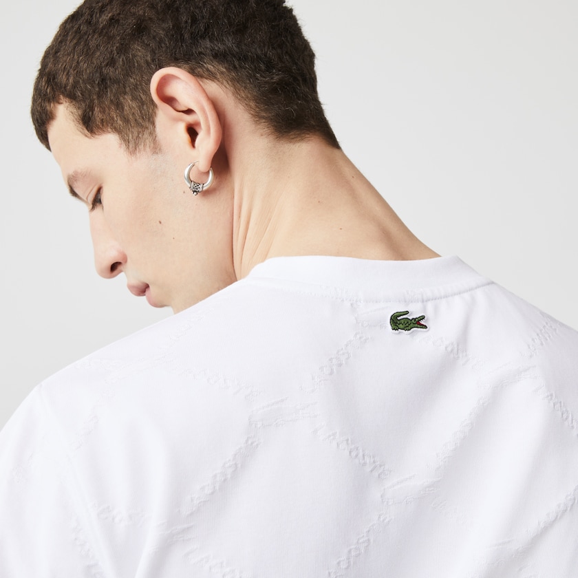 Camiseta Branco Masculino Lacoste LIVE Monogram Printed AS5-98439U3