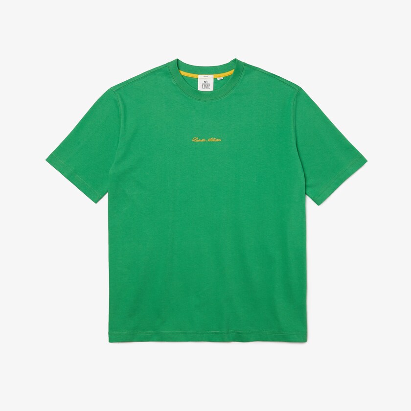 Camiseta Verdes Feminino Lacoste LIVE Relaxed Fit Embroidered Cotton AZ9-97049Q4