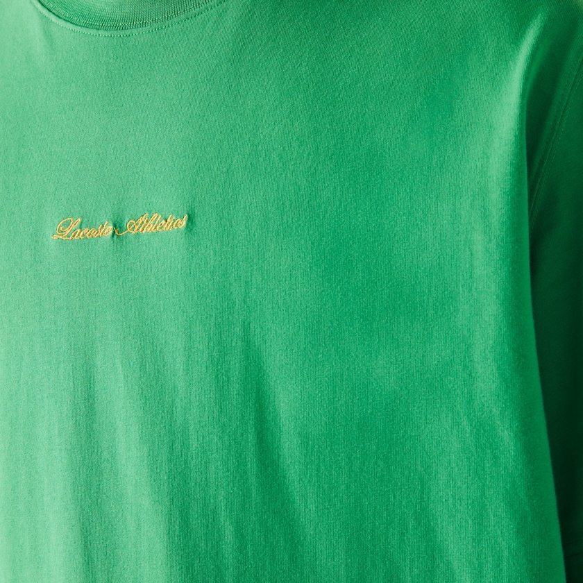 Camiseta Verdes Feminino Lacoste LIVE Relaxed Fit Embroidered Cotton AZ9-97049Q4