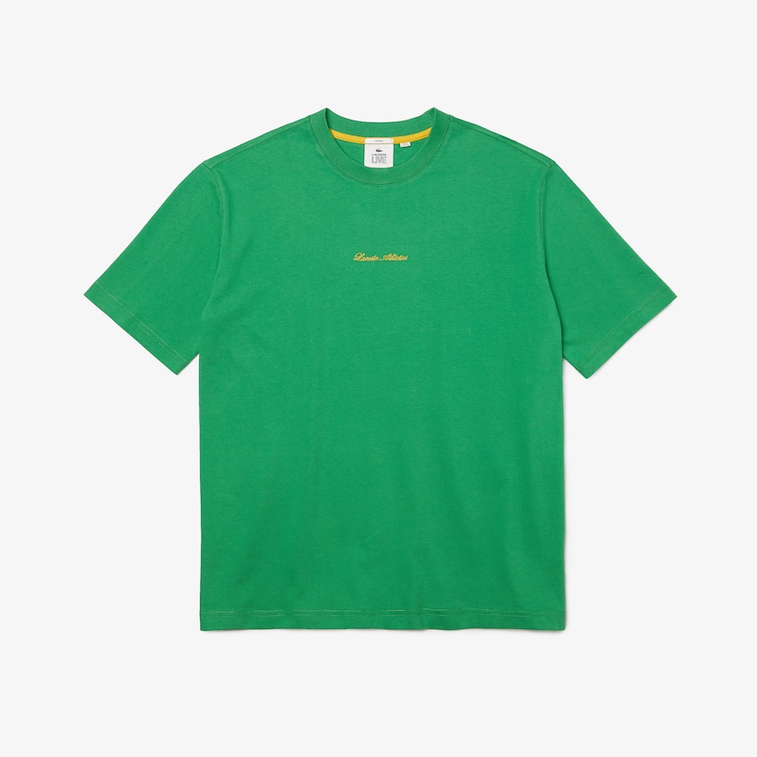 Camiseta Verdes Masculino Lacoste LIVE Relaxed Fit Embroidered Cotton CV9-23952T2