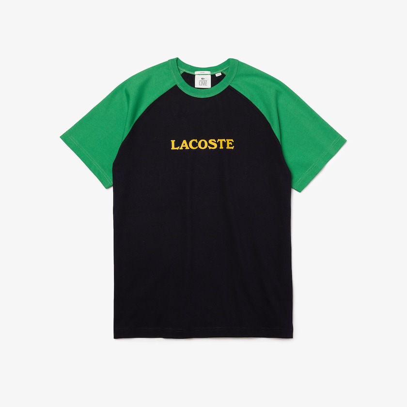 Camiseta Azul Marinho Azuis Verdes Masculino Lacoste LIVE Two-Tone Cotton CD9-34923R6