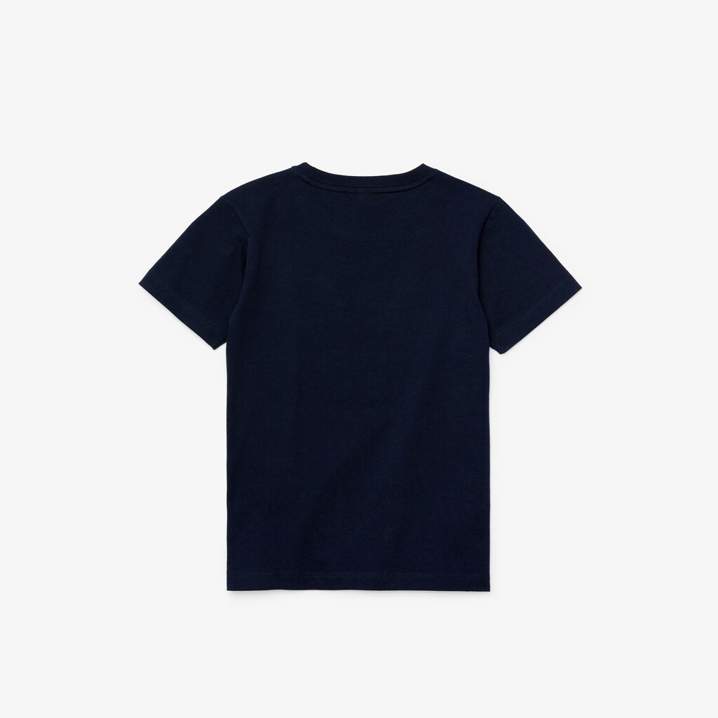 Camiseta Azul Marinho Azuis Roxo Criança Lacoste Original 1927 Print Cotton LW6-50525H5