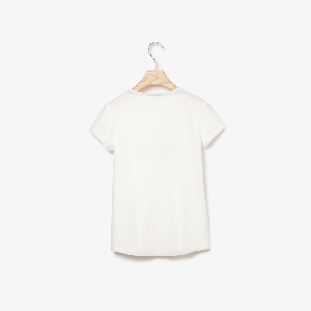 Camiseta Branco Criança Lacoste Polka Dot Print Crocodile Cotton DL5-80118X4