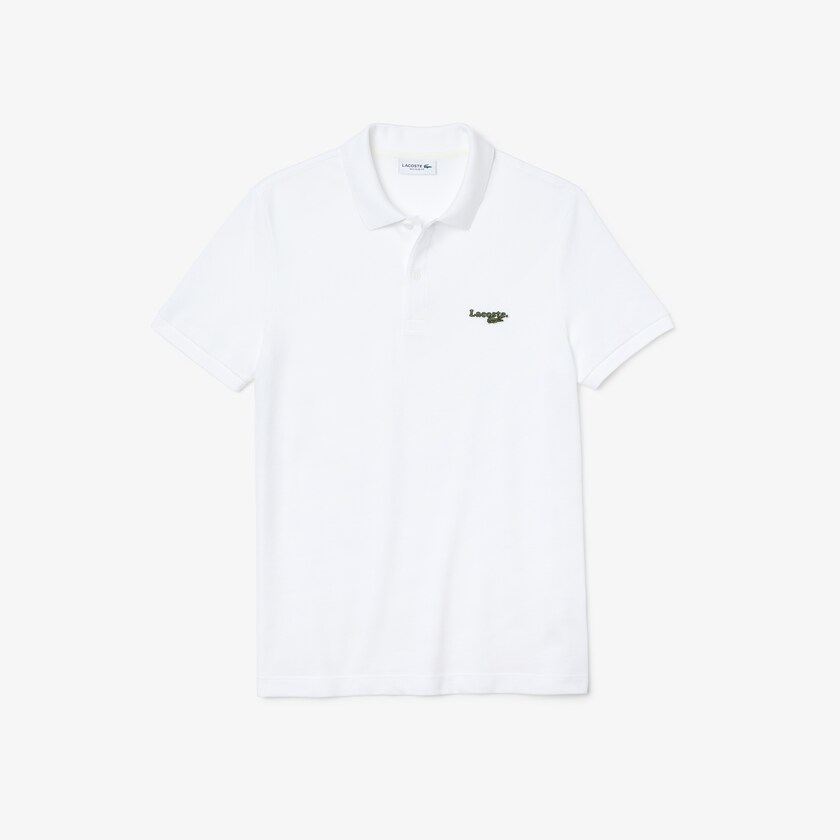 Camiseta Branco Masculino Lacoste Regular Fit Solid Cotton Piqué Polo With Badge LO5-18031X5