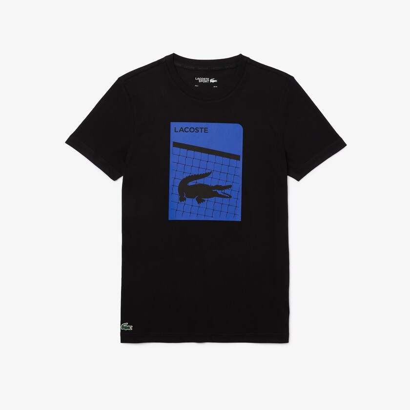 Camiseta Pretas Masculino Lacoste SPORT 3D Print Breathable NK2-63176Q7