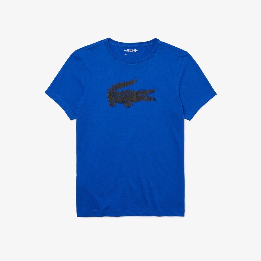 Camiseta Azuis Pretas Masculino Lacoste SPORT 3D Print Crocodile Breathable Jersey IG8-83088A0