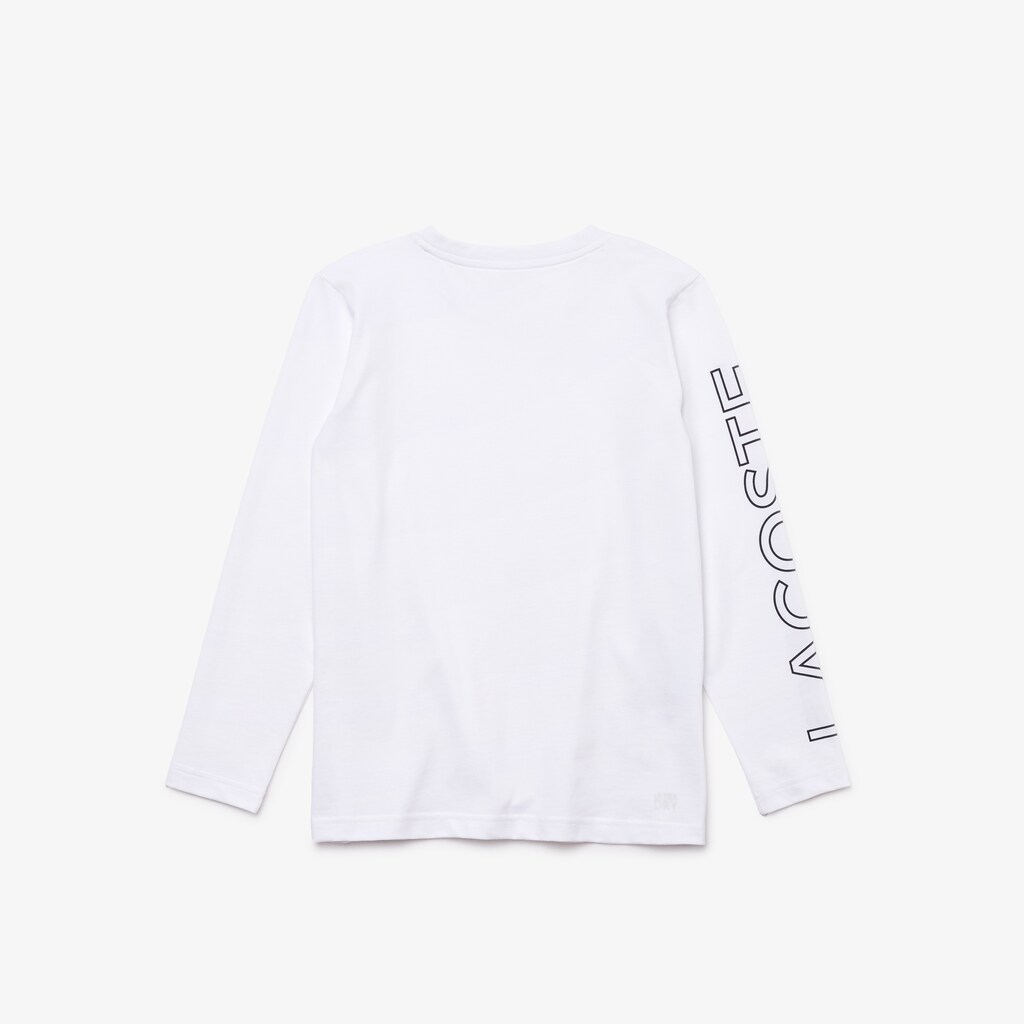 Camiseta Branco Azul Marinho Azuis Criança Lacoste SPORT Breathable Cotton UH0-21432E2