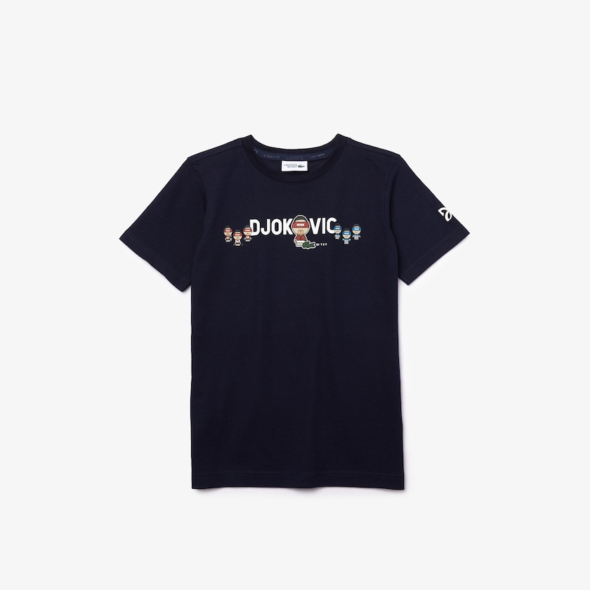 Camiseta Azul Marinho Azuis Branco Criança Lacoste SPORT Collab Youssef Sy Print BF7-41924P8