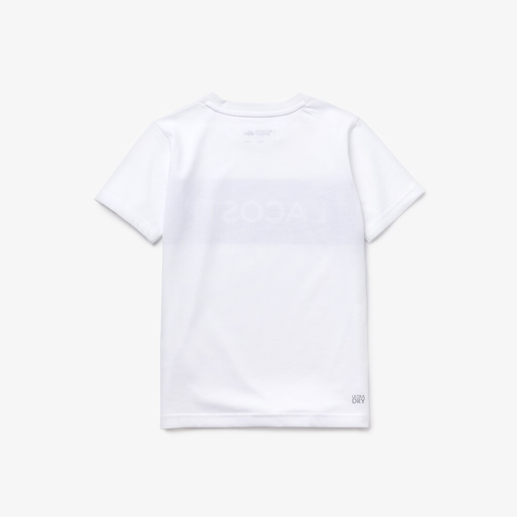 Camiseta Branco Azul Marinho Azuis Criança Lacoste SPORT Lettering Cotton Jersey MM1-94139T0